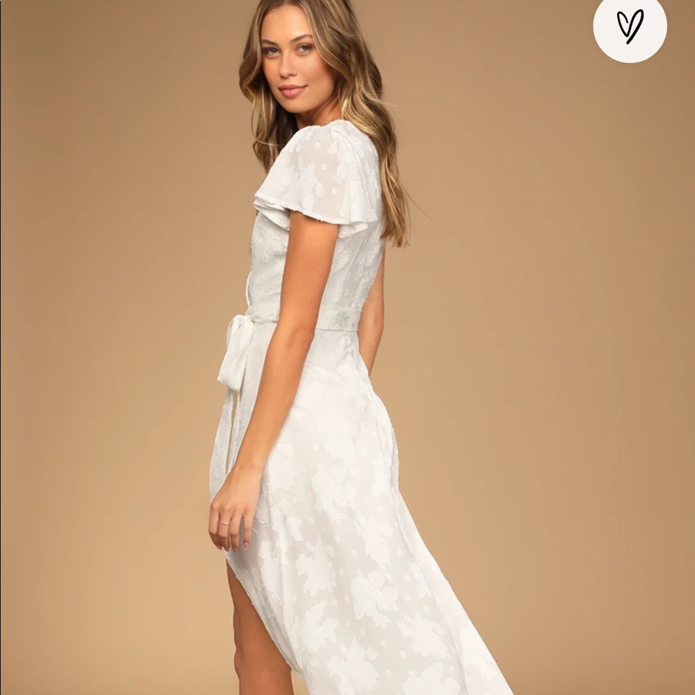 Lulus Jacquard Short Sleeve Maxi Dress